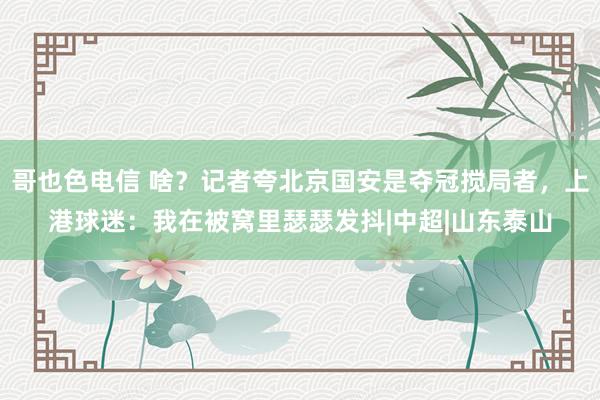 哥也色电信 啥？记者夸北京国安是夺冠搅局者，上港球迷：我在被窝里瑟瑟发抖|中超|山东泰山