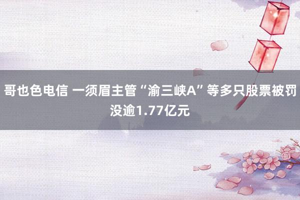 哥也色电信 一须眉主管“渝三峡A”等多只股票被罚没逾1.77亿元