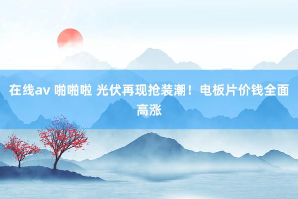在线av 啪啪啦 光伏再现抢装潮！电板片价钱全面高涨